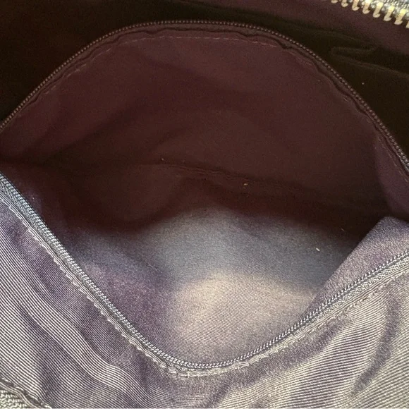 Coach Shoulder Bag Navy, White, Orange Signature C Pattern with wallet - Picture 11 of 15